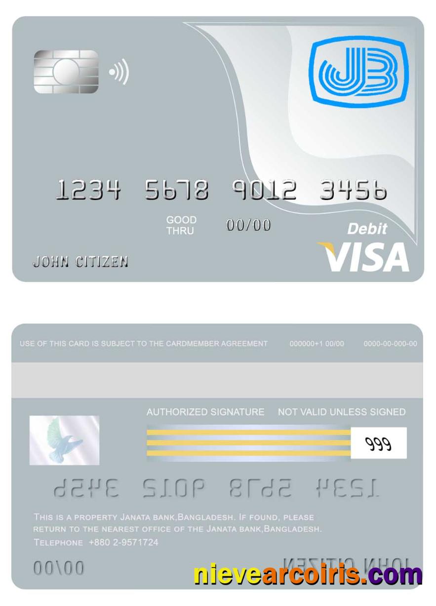 Bangladesh Janata bank visa card